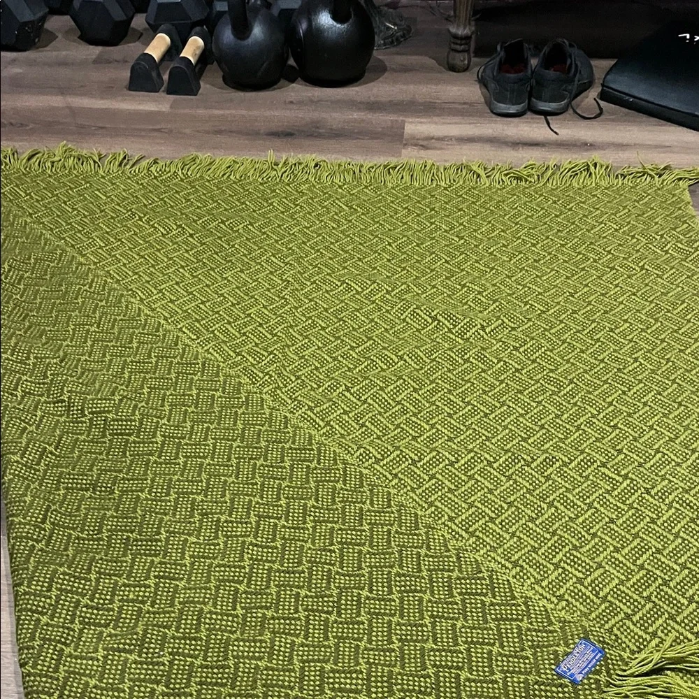 Green Woven Pendleton throw blanket
